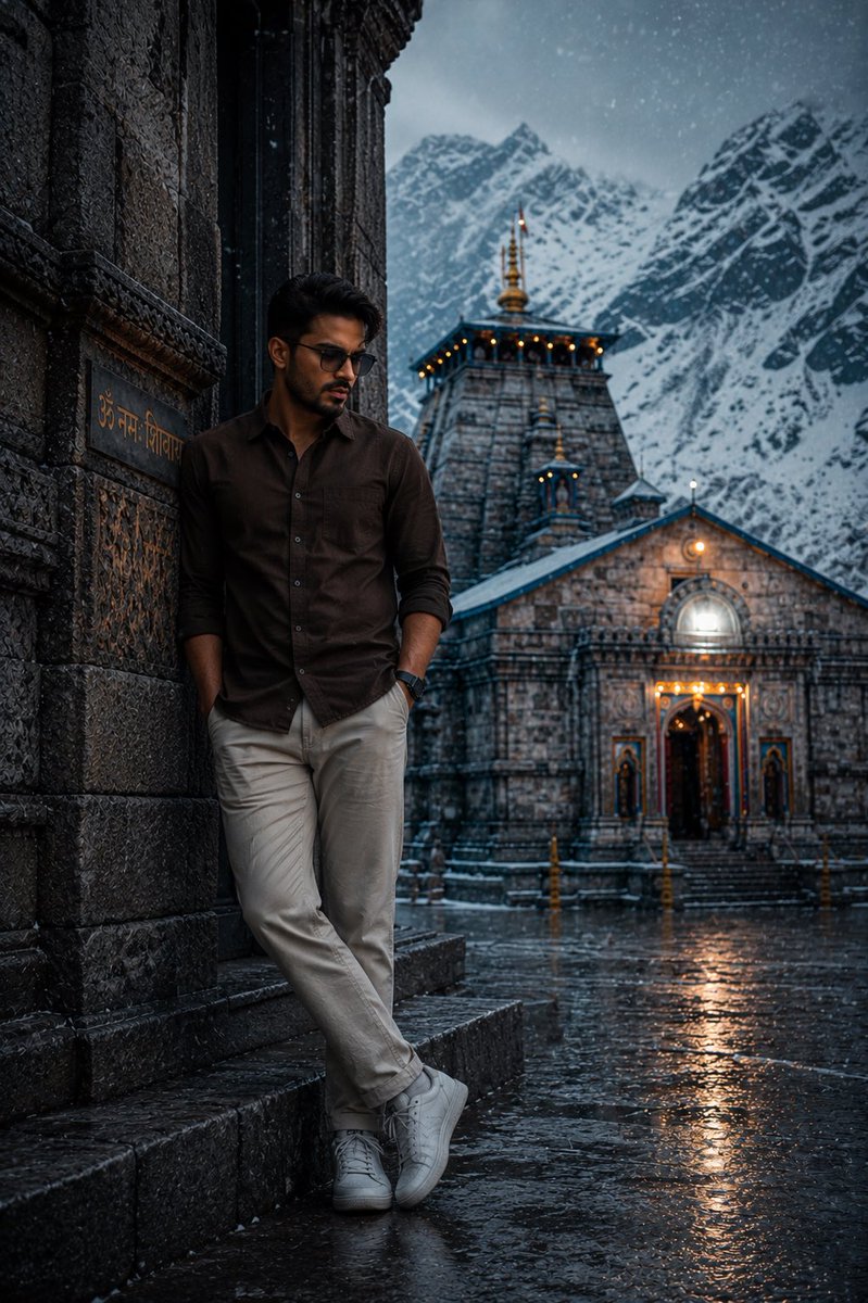 Contemplative Portrait at Himalayan Temple