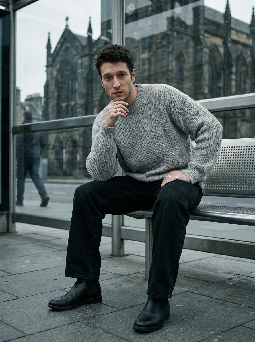 Winter Bus Stop Portrait