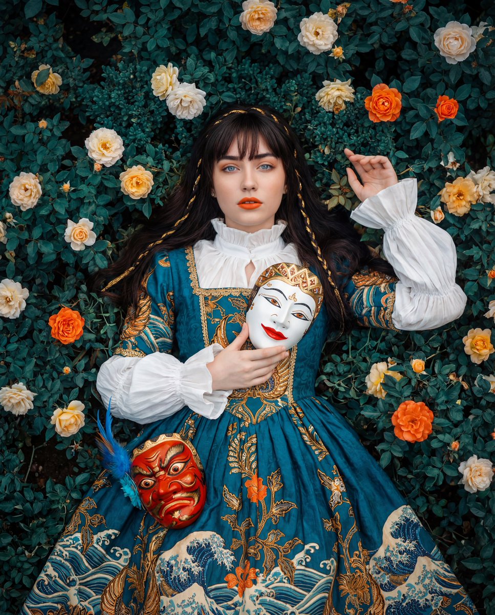 Opulent Indonesian Masked Portrait