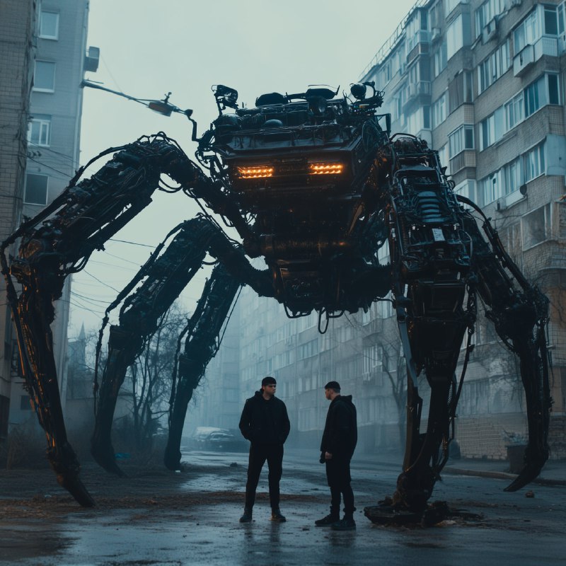 Crab mech with multiple large mechanical legs