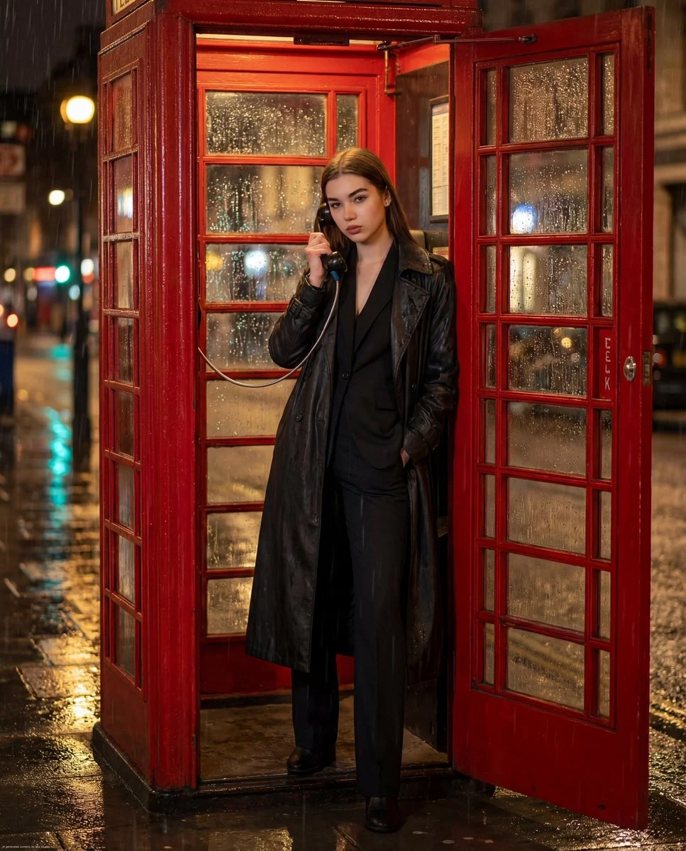 Cinematic London Rain Fashion Editorial