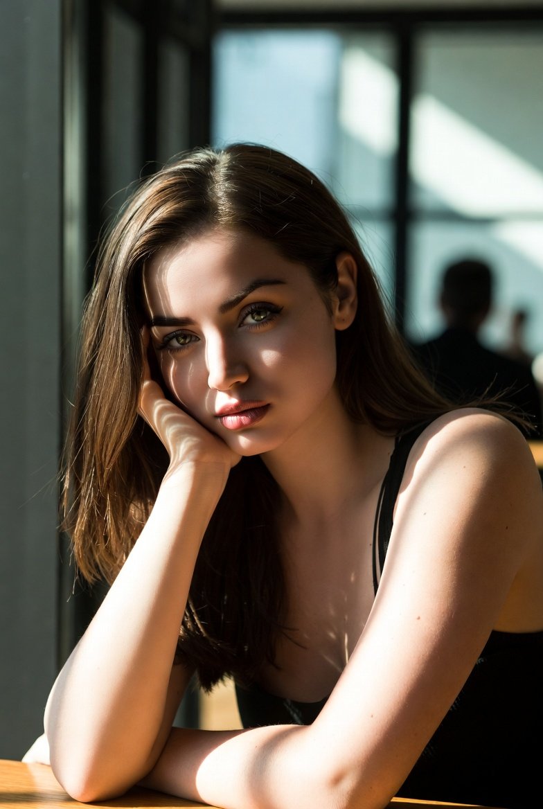 Melancholic Lady by Window