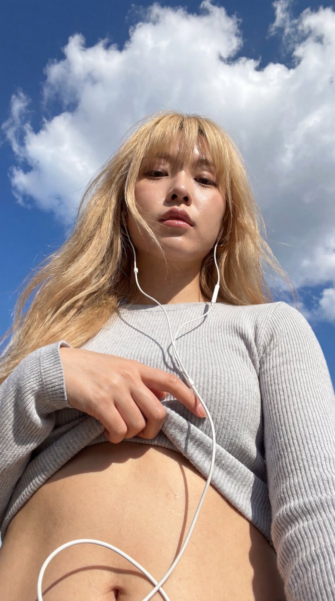 Summer Low Angle Smartphone Selfie