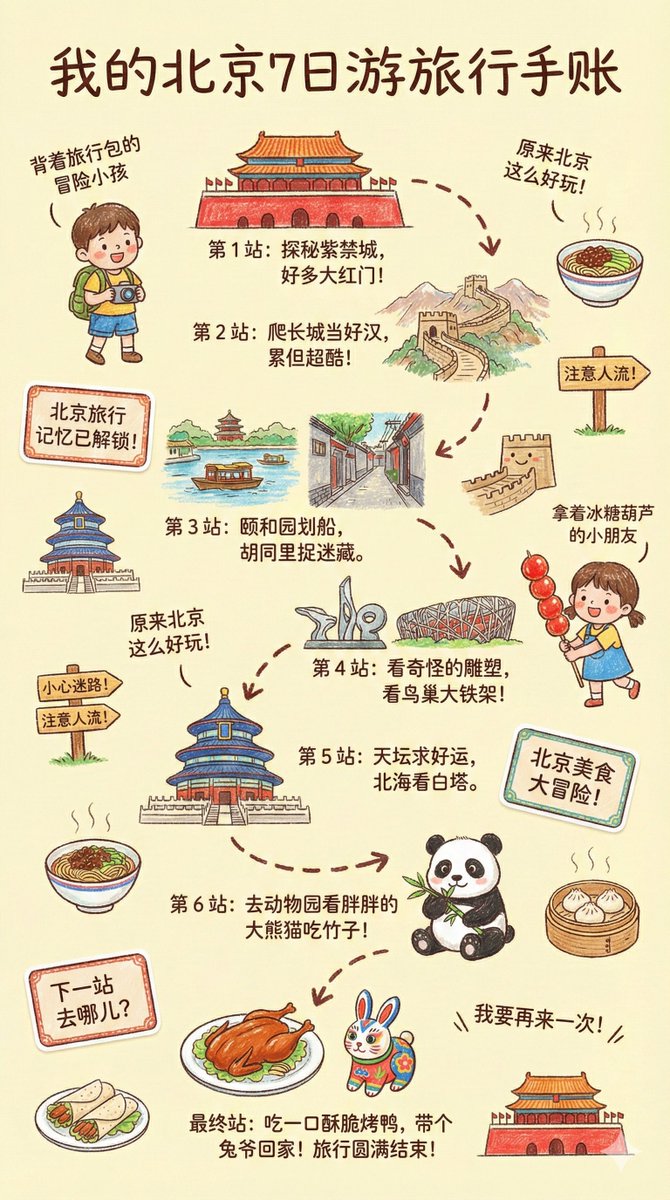 Crayon Travel Journal Illustration