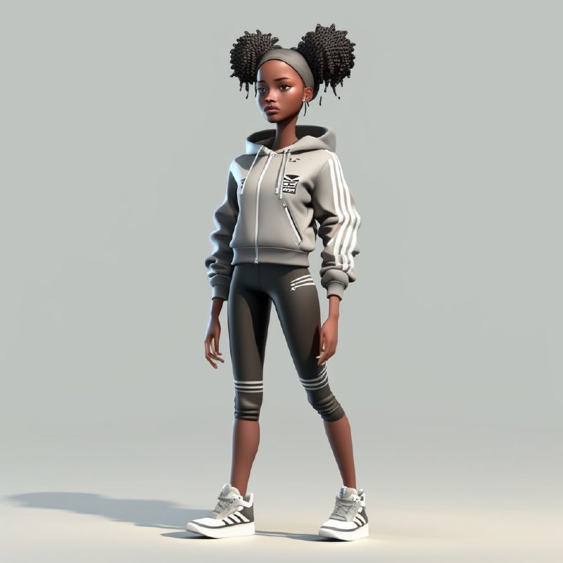 Cartoon 3D sports young female character