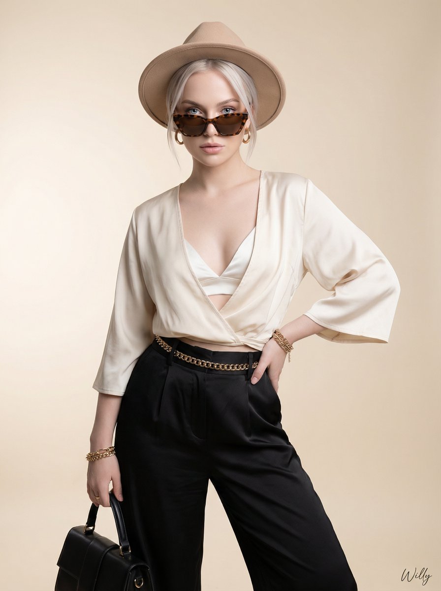 Luxury Silk Fashion Portrait