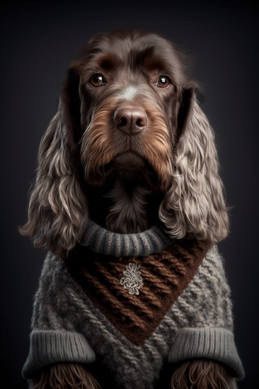 Adorable dog wearing dog sweater