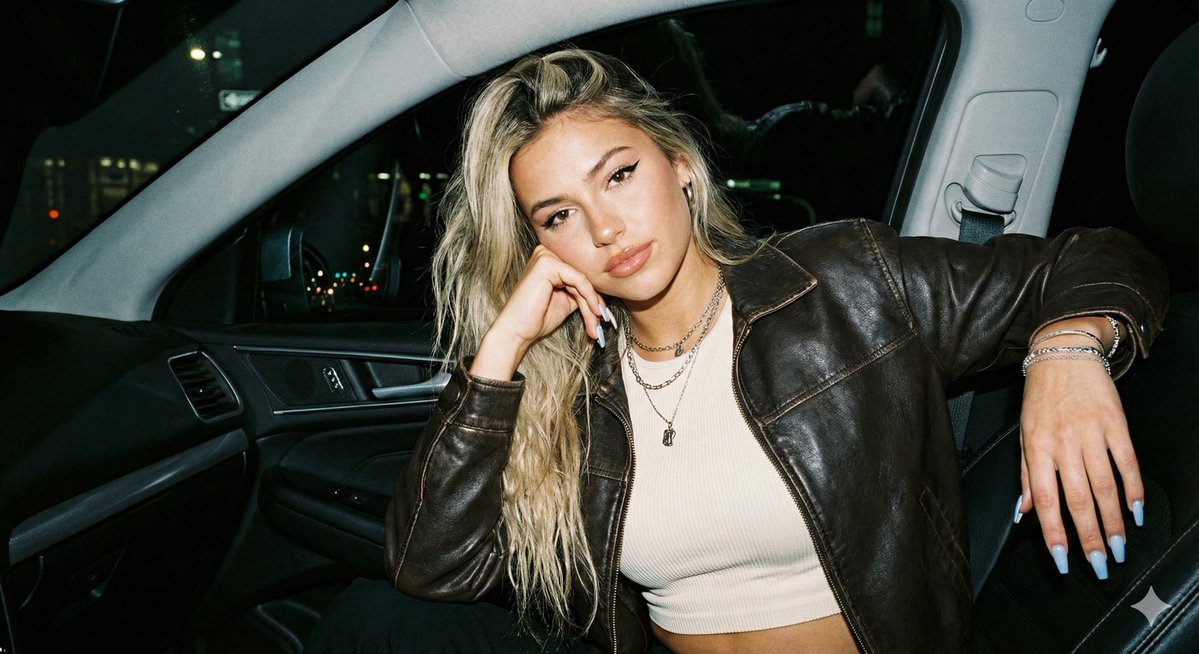 Blonde Flash Portrait Car Nightclub