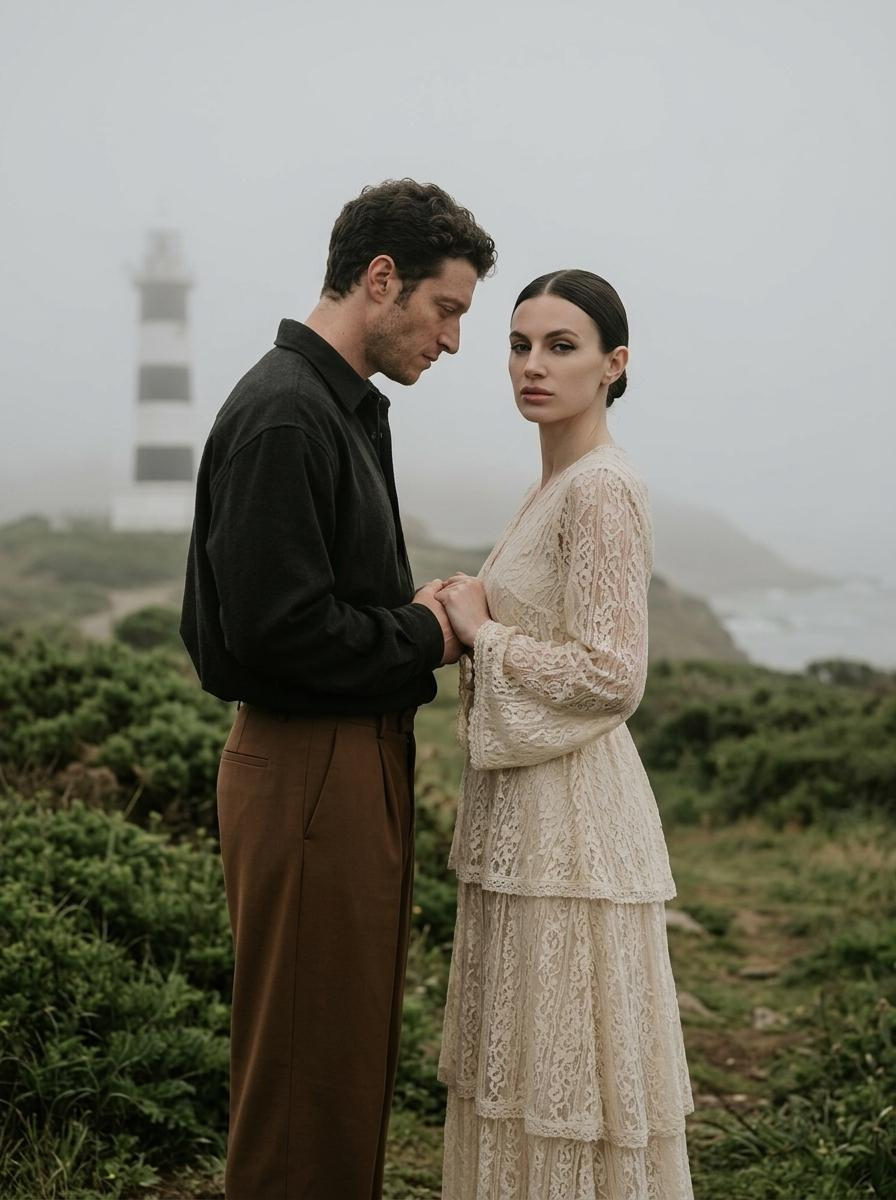 Lovers in Foggy Lighthouse