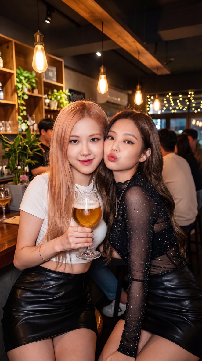 K-Pop Idols Intimate Bar Selfie