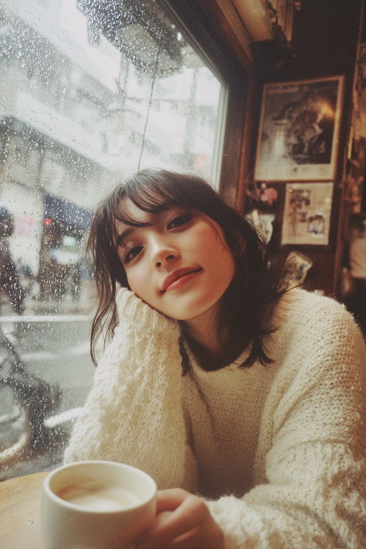 Rainy Café Window Portrait