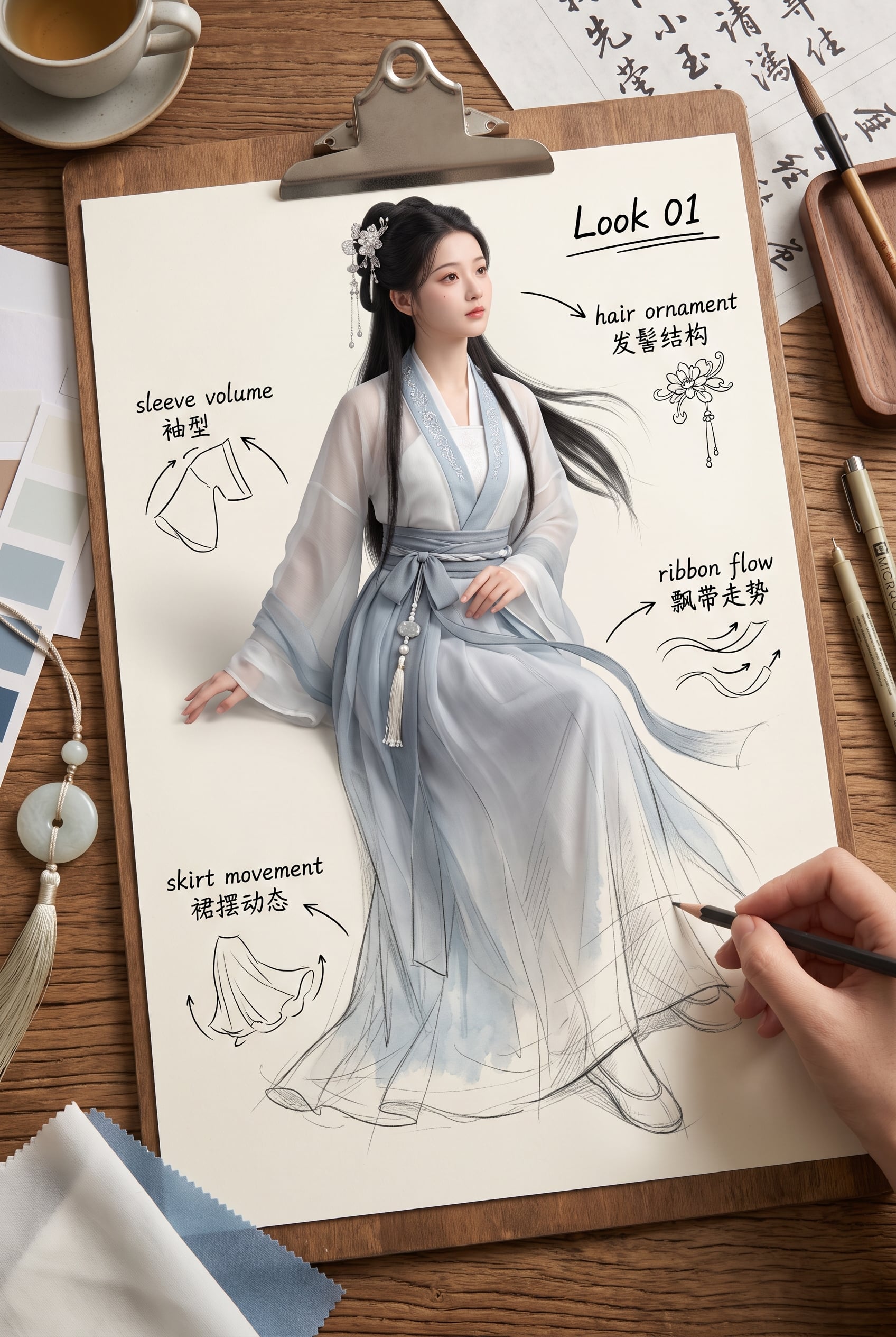 Hanfu Fantasy Fashion Design Sheet