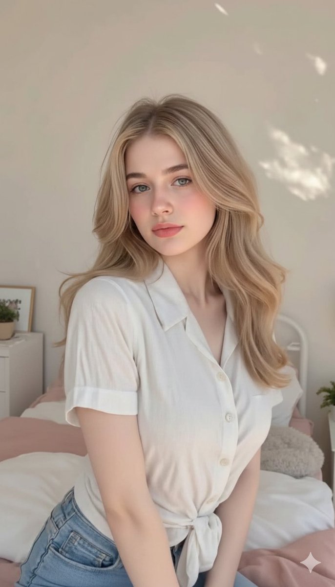 Blonde Girl in Cozy Morning Light