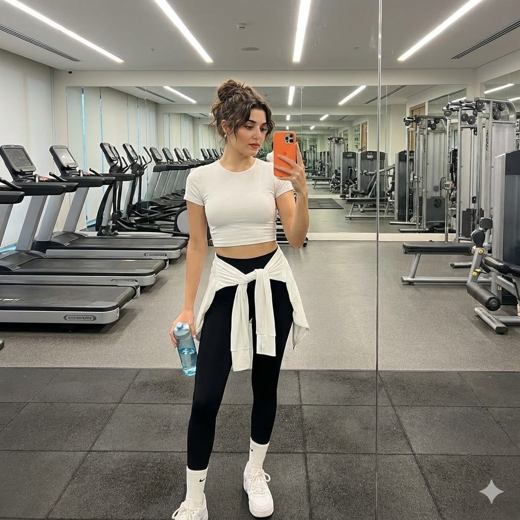 Gym Mirror Selfie Generation Prompt