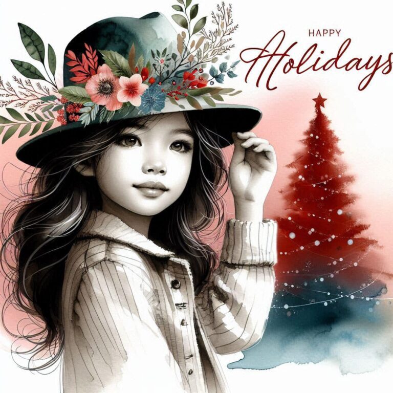 Graceful 5-Year-Old Girl Christmas Portrait