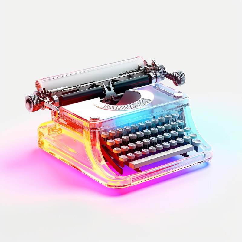 Typewriter gradient translucent glass molten body