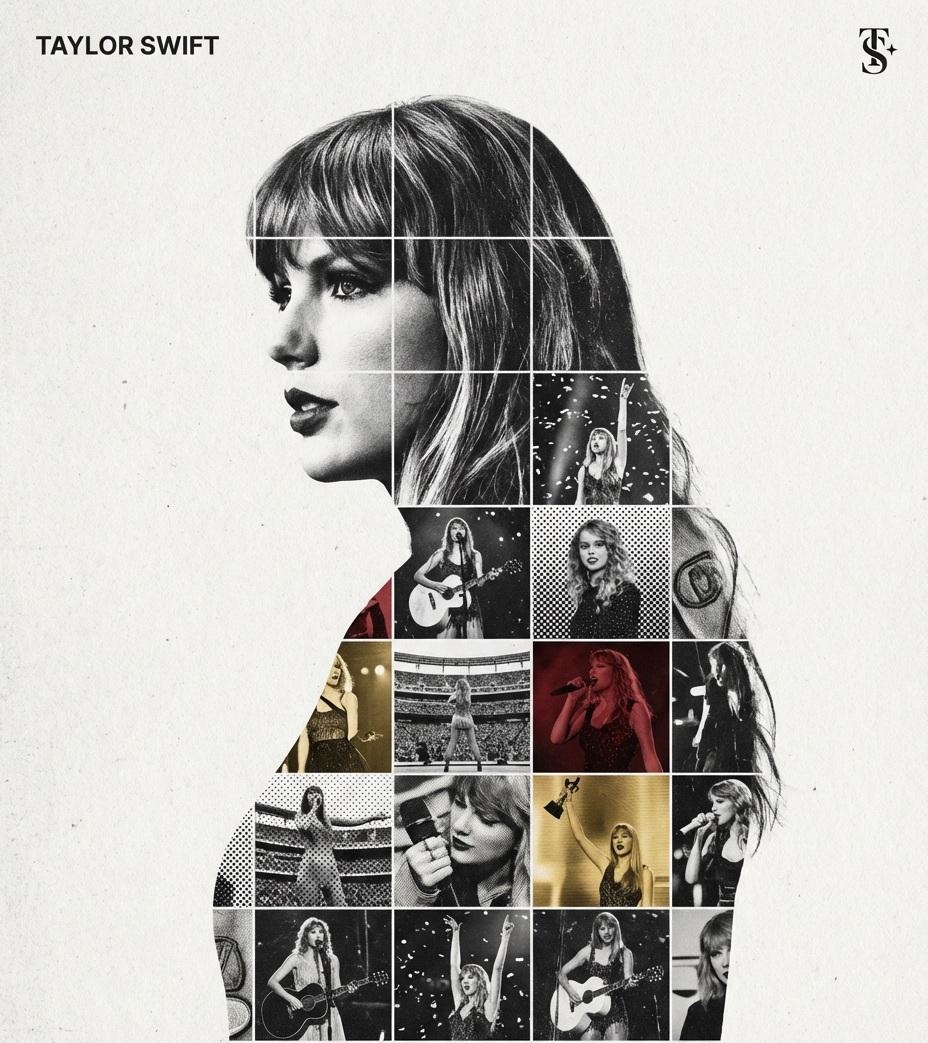 Textured Silhouette Mosaic Tribute Poster