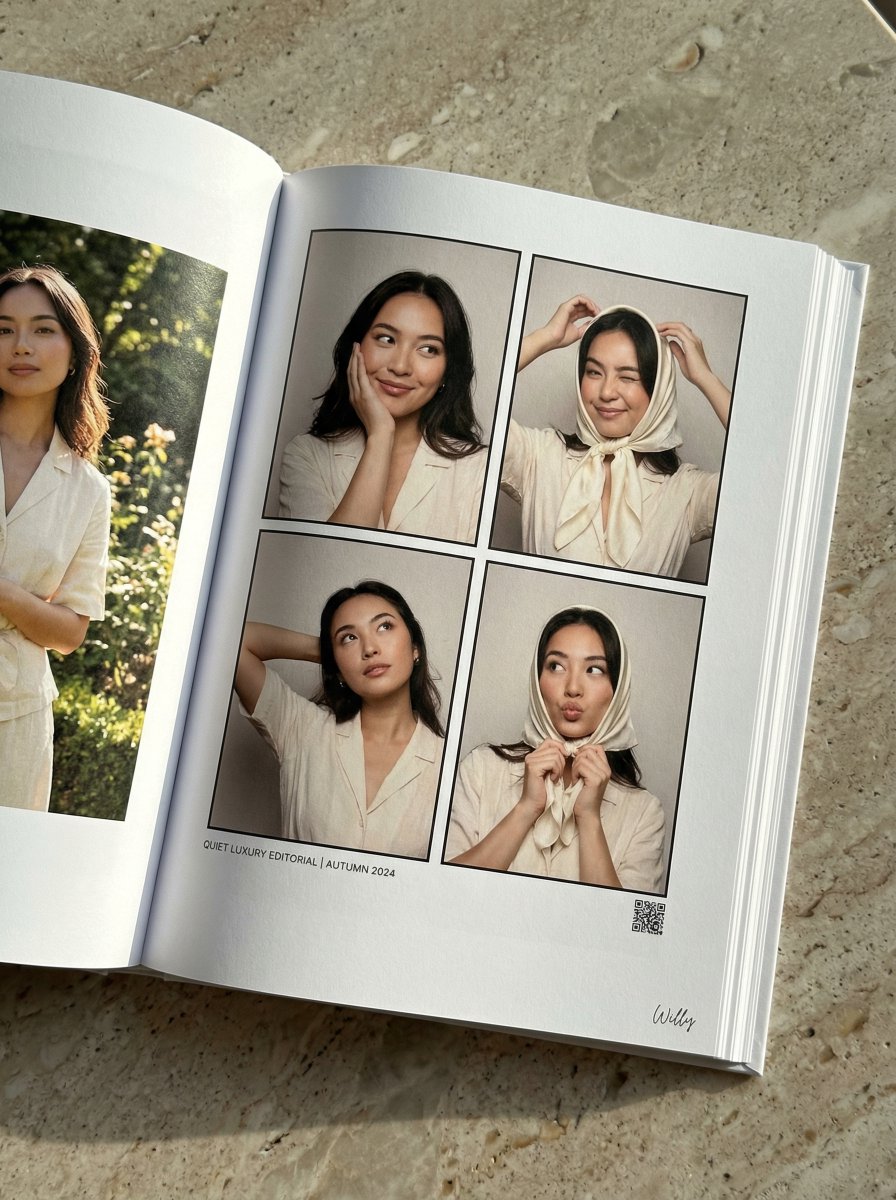 Quiet Luxury Silk Scarf Fashion Shoot
