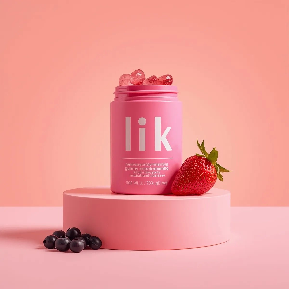 Pink Gummy Vitamin Render