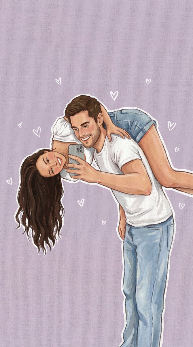 Couple Hand-Painted Canvas Art