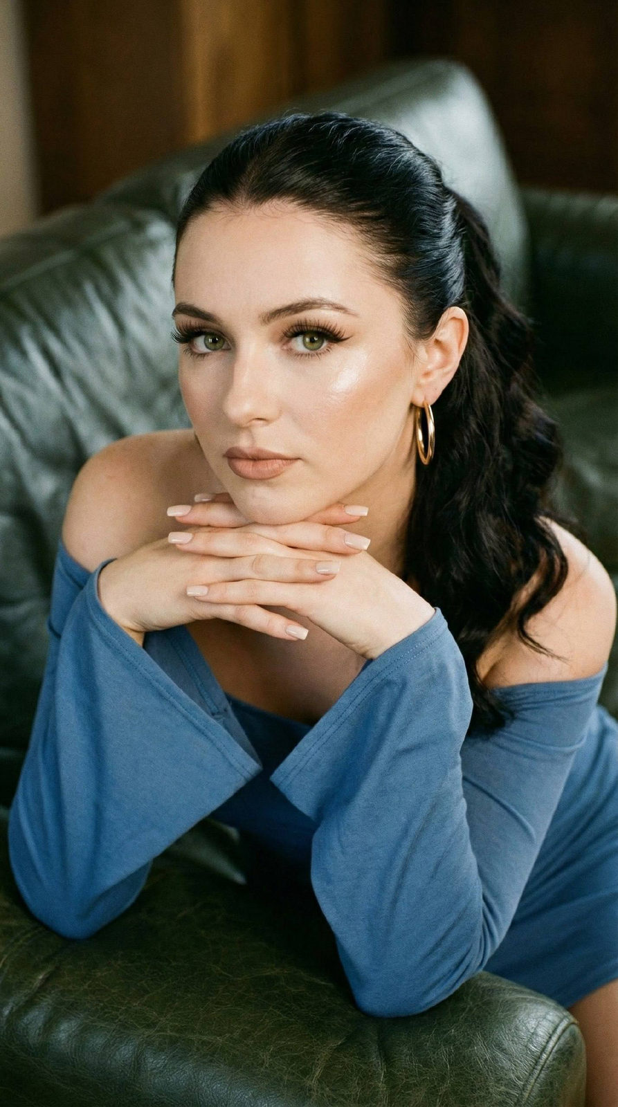 Elegant Blue Dress Y2K Portrait