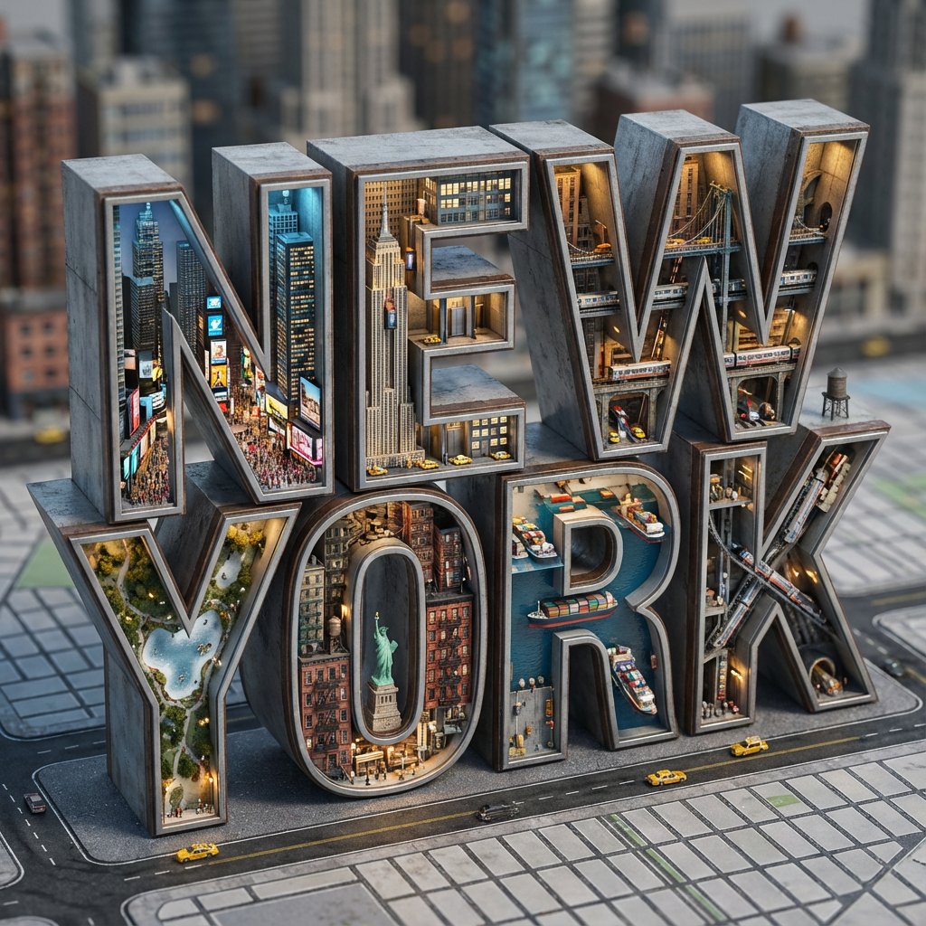 Micro-World Typography Diorama