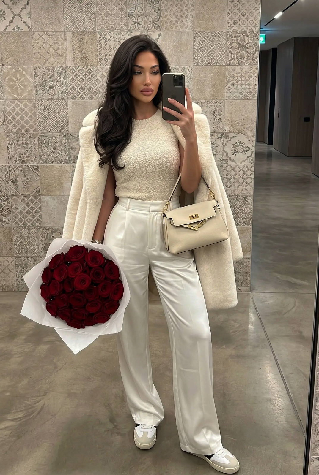 Mirror Selfie Rose Elegance
