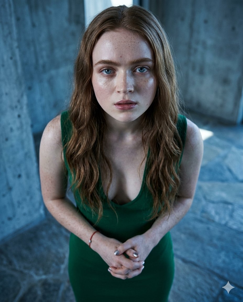 Copper-Haired Beauty in Concrete