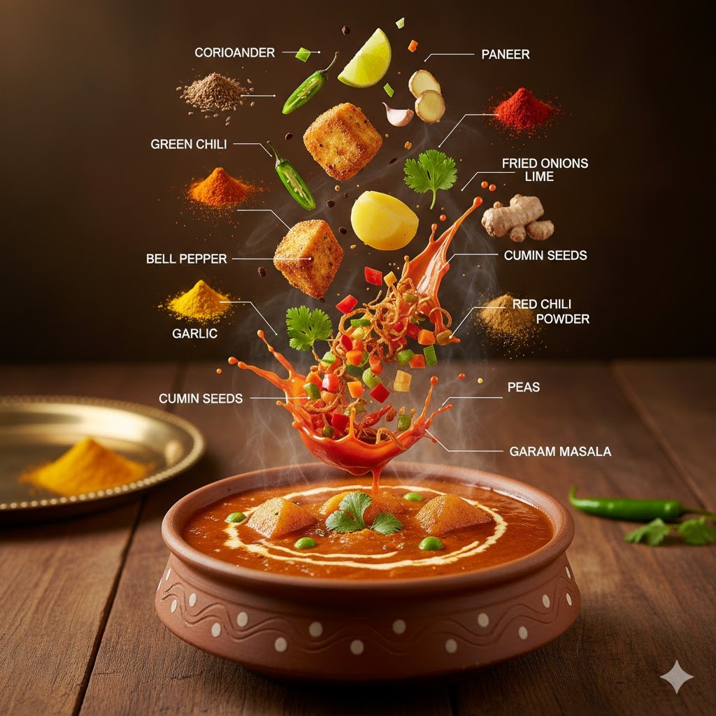 Floating Indian Curry Ingredients Revealed
