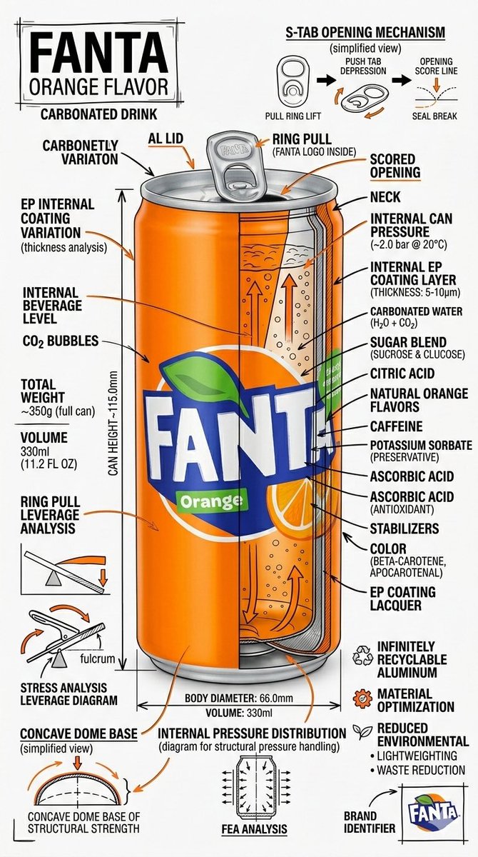 Technical Food Infographic Blueprint