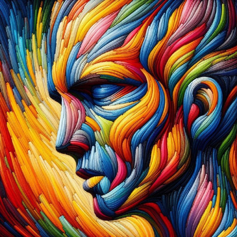 Vibrant Abstract Knitted Figure