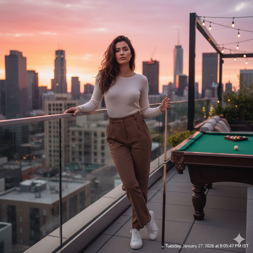 Billiard Lounge Cool Girl
