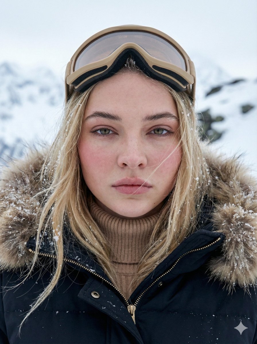Nordic Ski Girl Crystal Blue Eyes