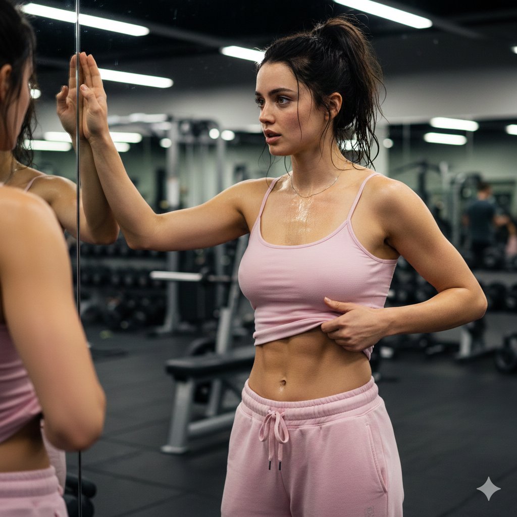 Pink Gym Workout Abs Reveal