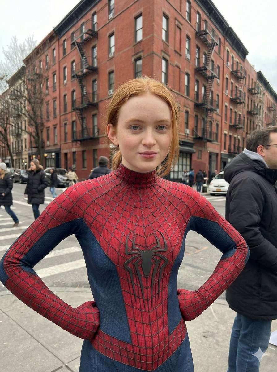 Ultra Realistic Spider-Woman Street Portrait