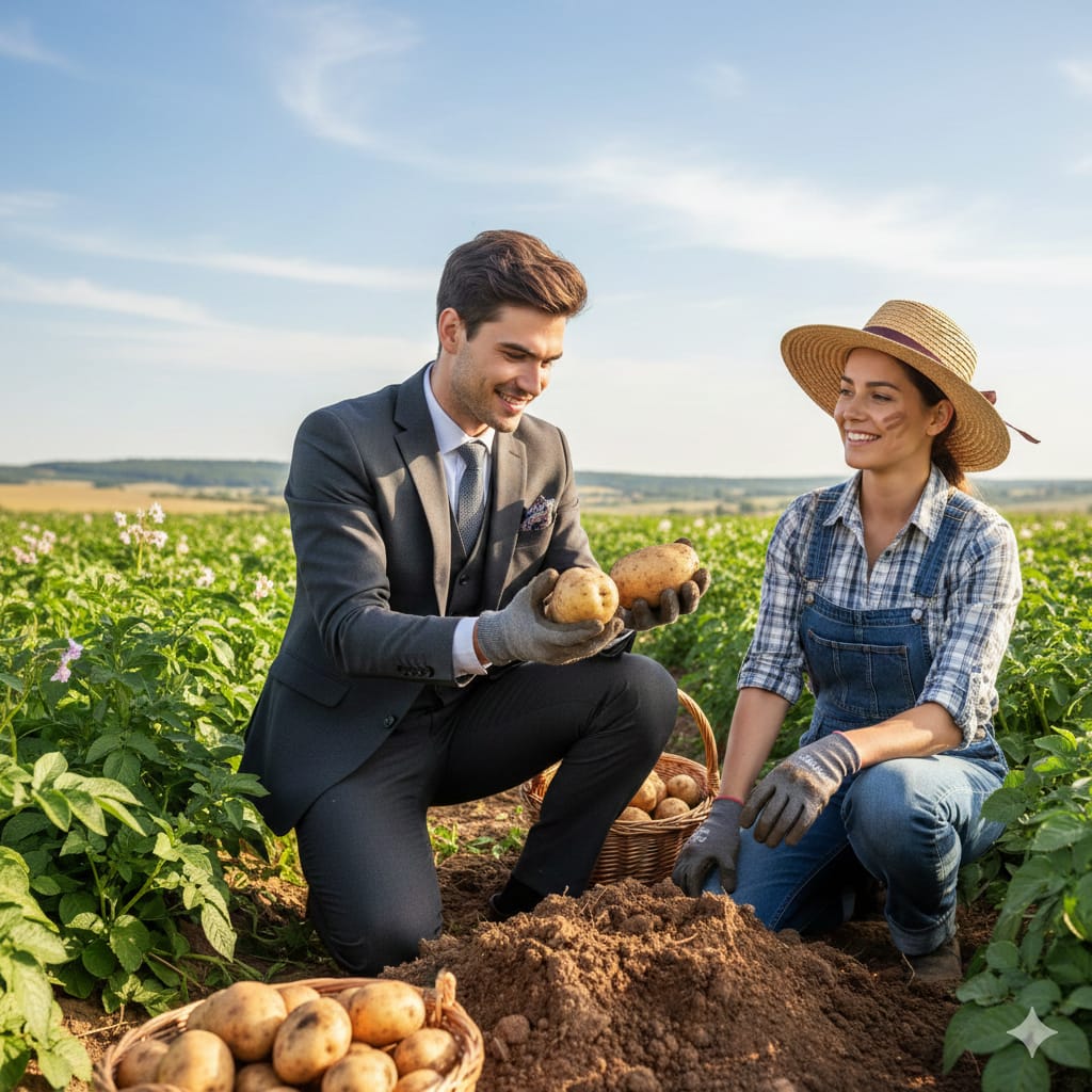 Fashion Meets Farm Potato Harvest