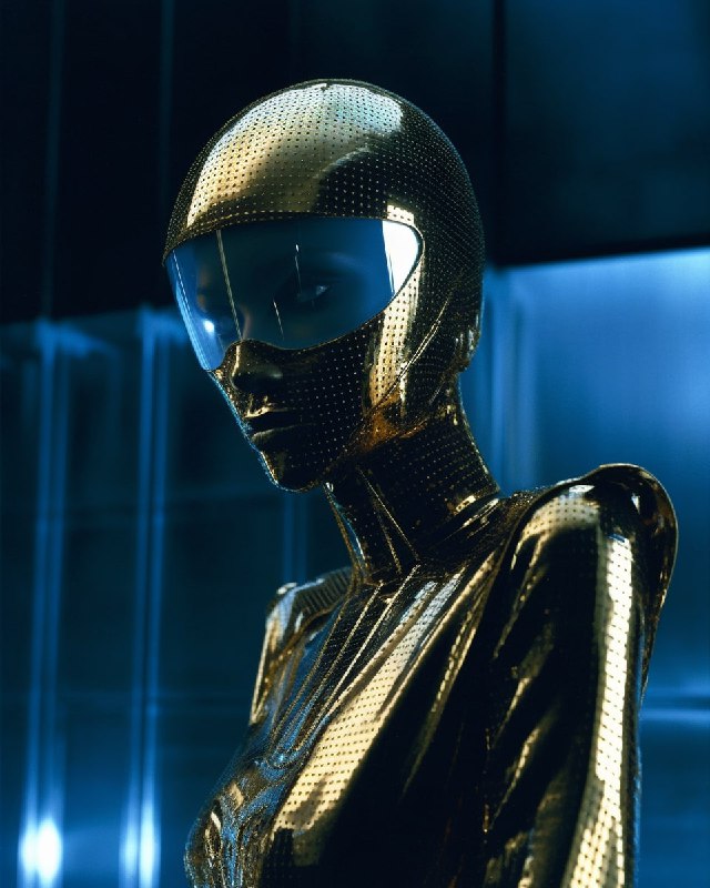 Futuristic ghost model with alien DNA