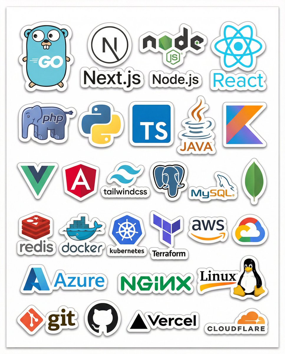 Tech Logo Sticker Sheet