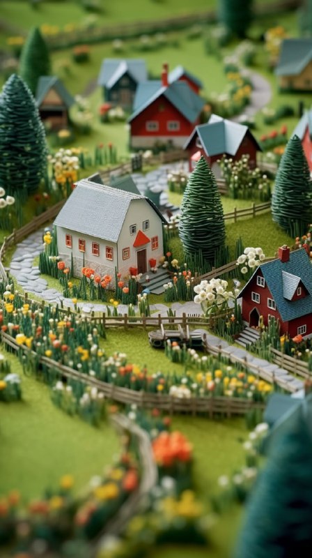 Minimalist Paper Quilling Farmhouse in Tirol Mountains