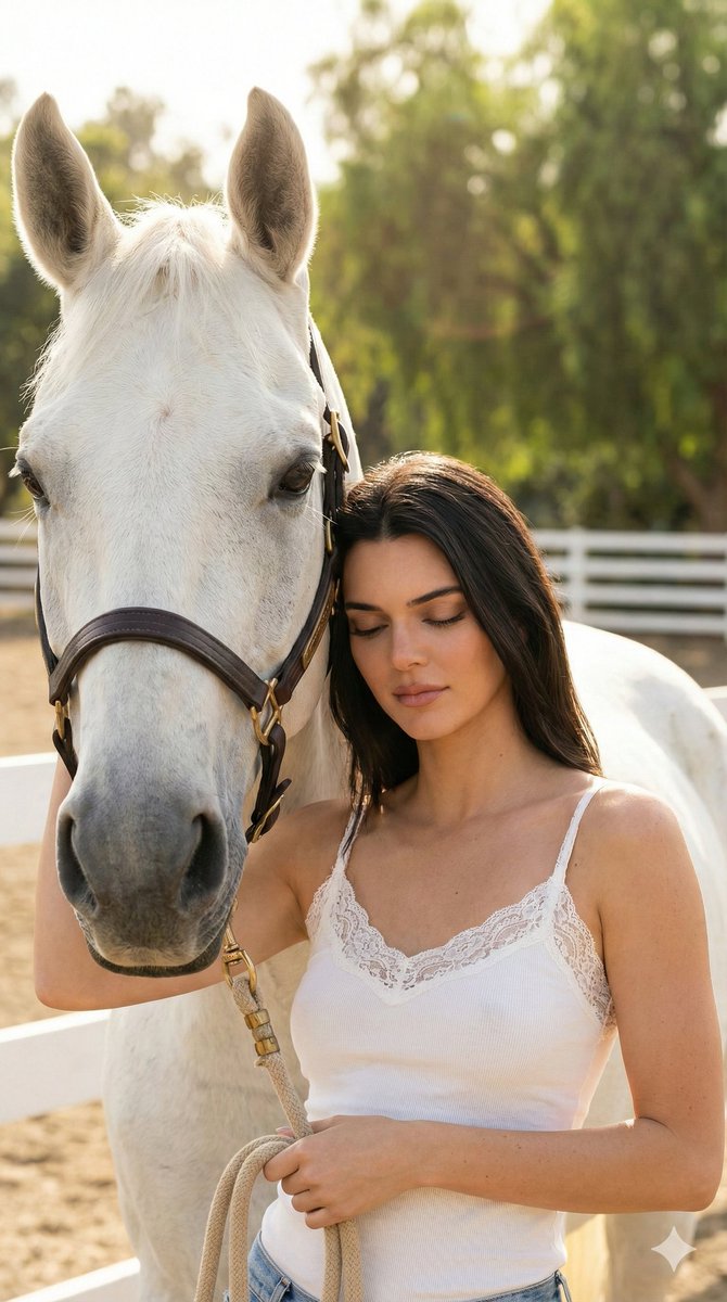 Girl with White Horse