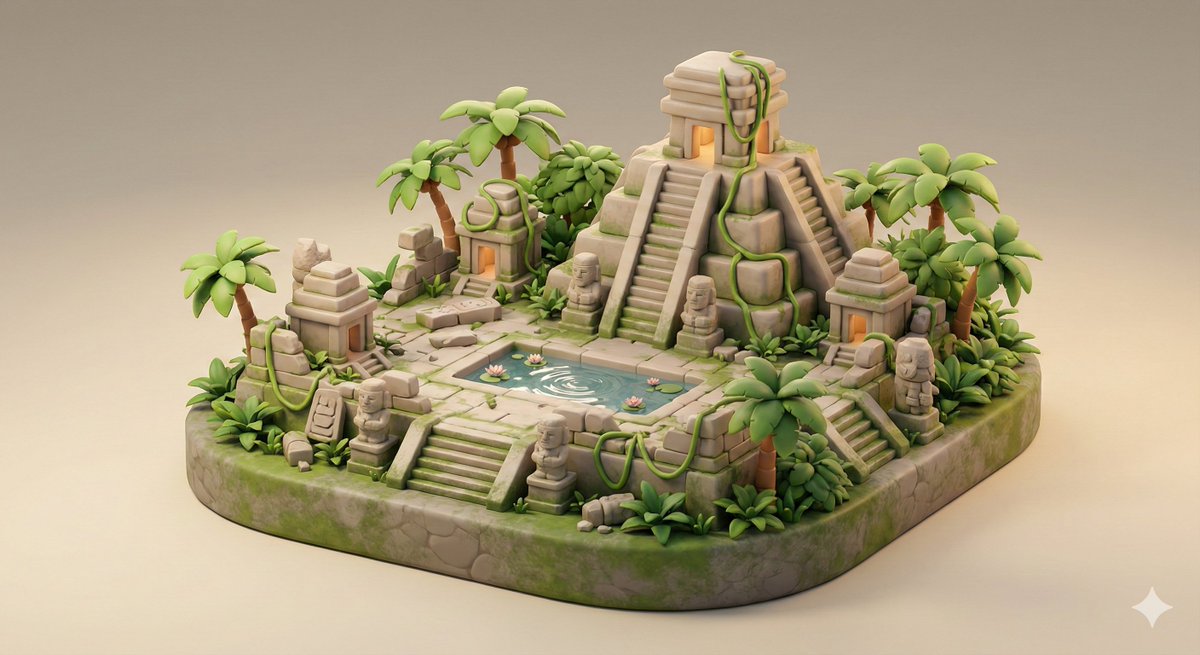 Ancient Temple Miniature Diorama