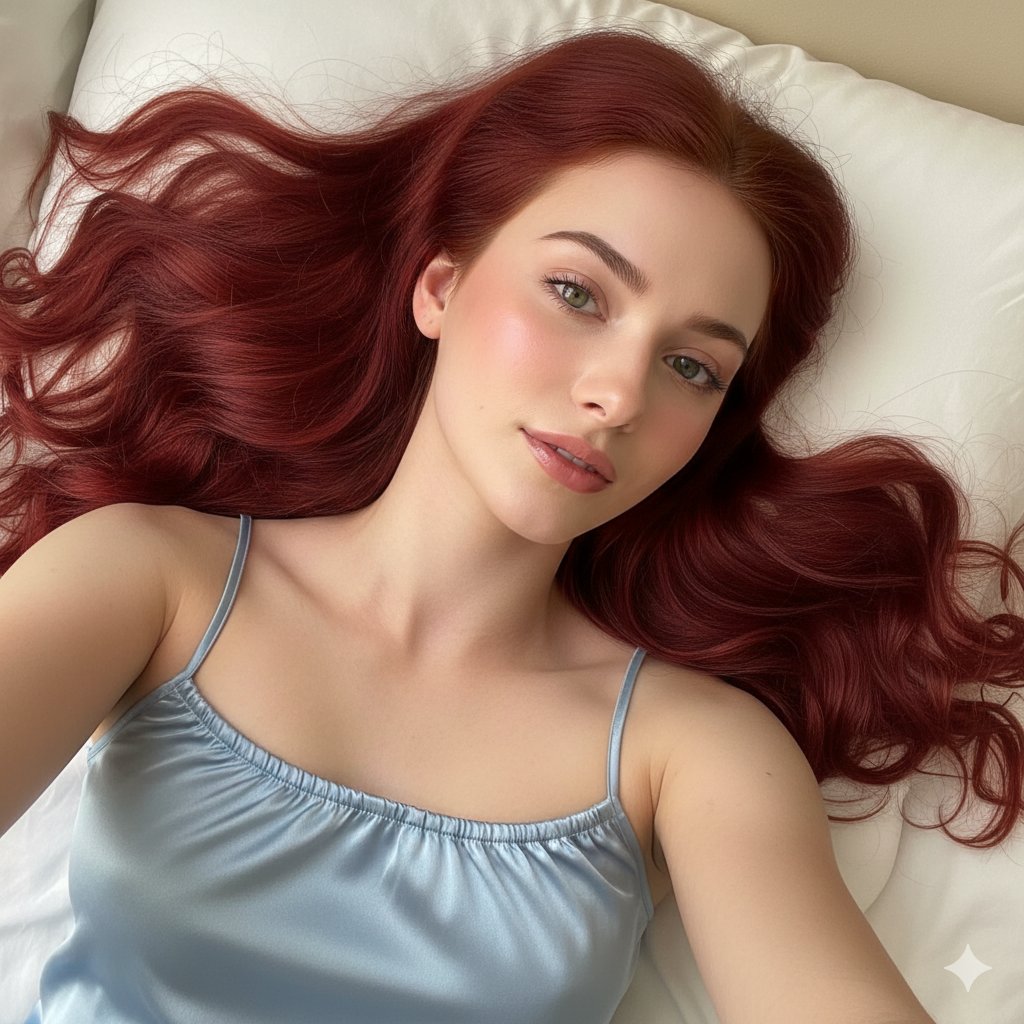 Redhead Morning Bedroom Selfie Portrait