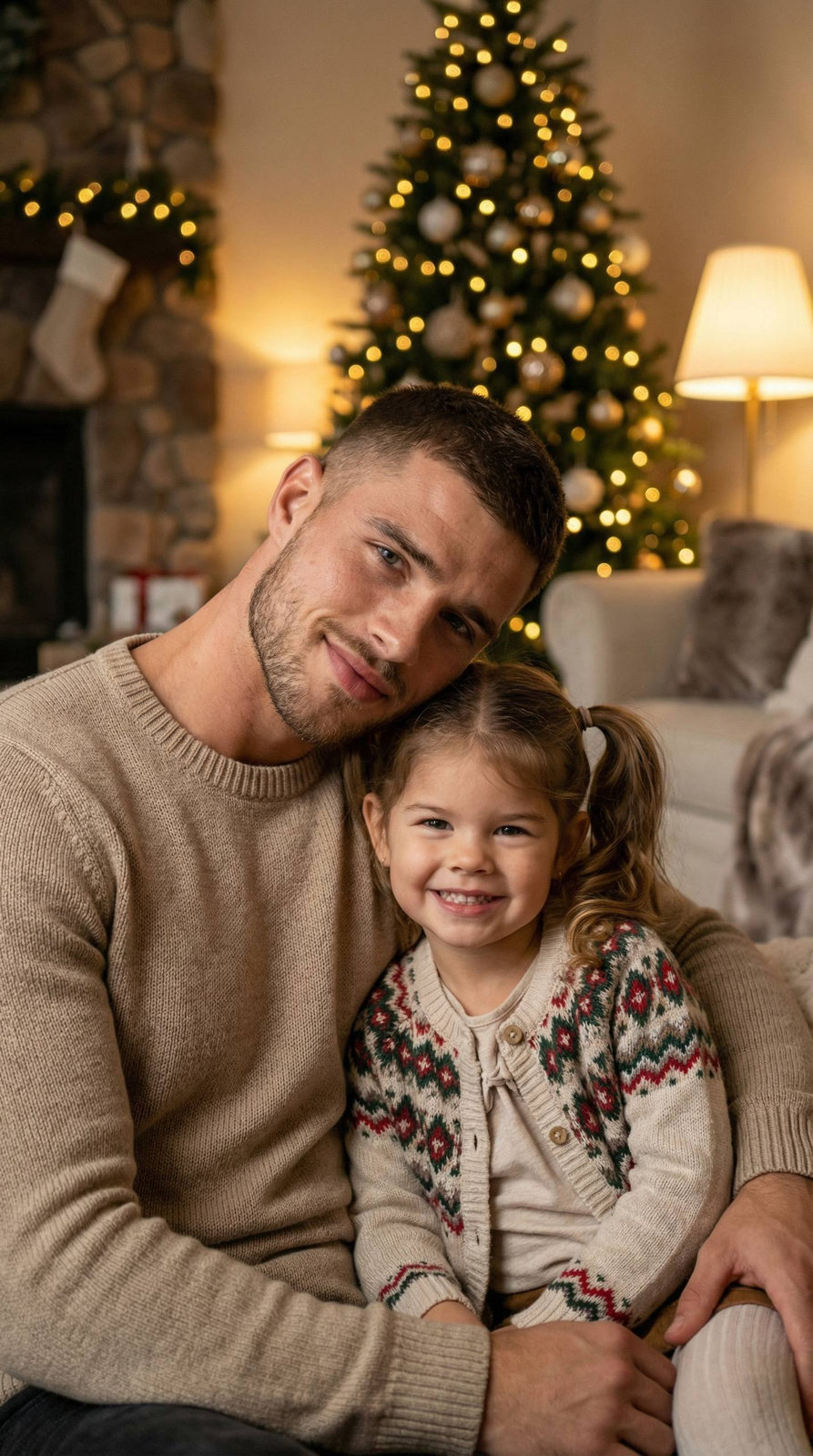 Father Daughter Christmas Portrait