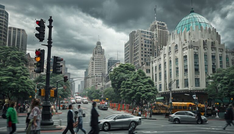 Montreal Busy Intersection Art Deco