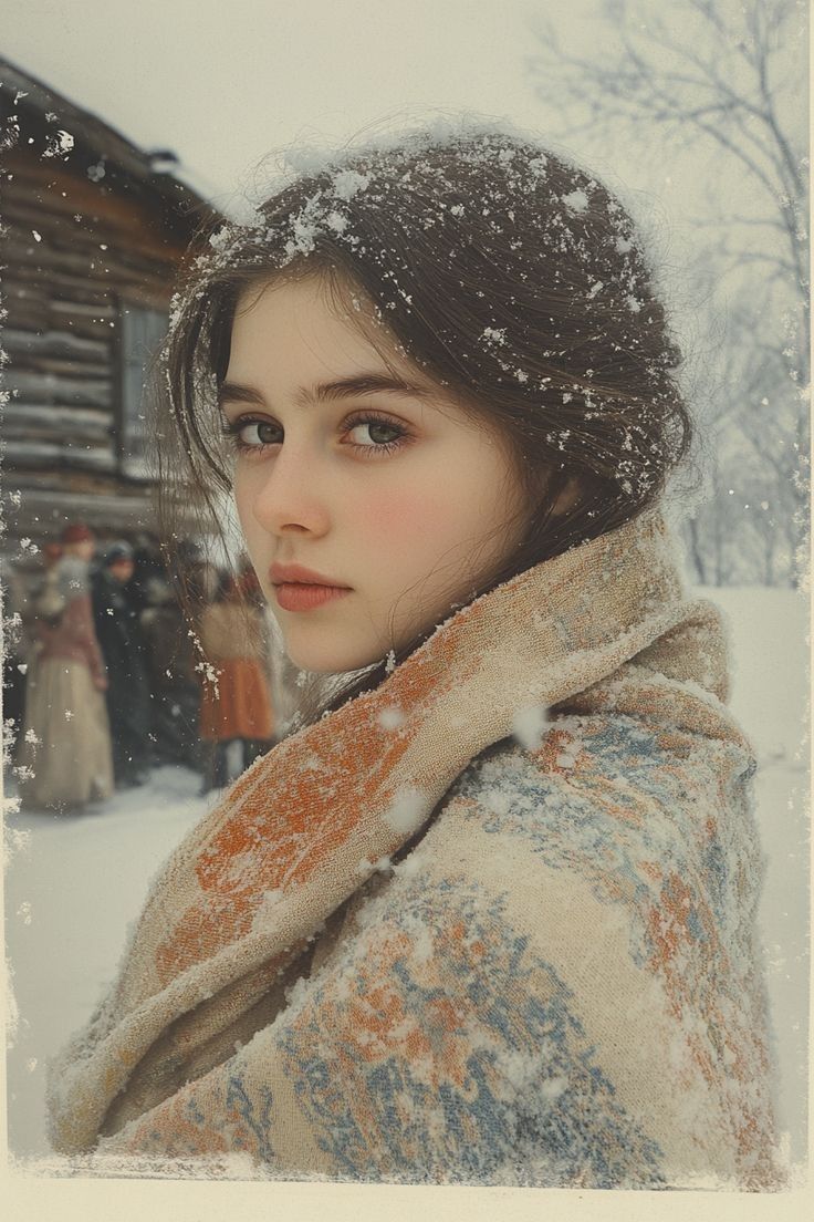 Winter Gaze: A Snowy Portrait