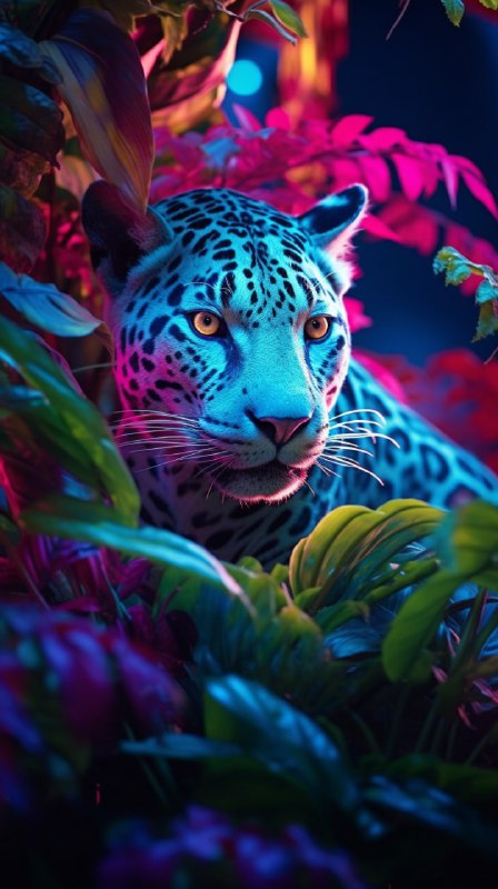 Fluorescent lighting plants, neon leopard