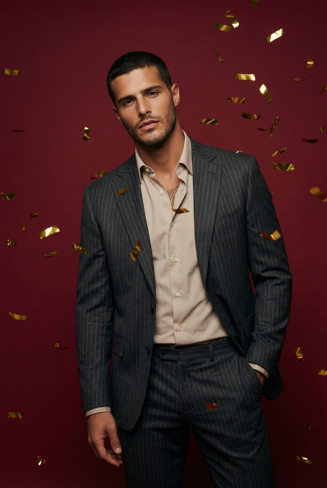 Gold Confetti Gentleman Portrait