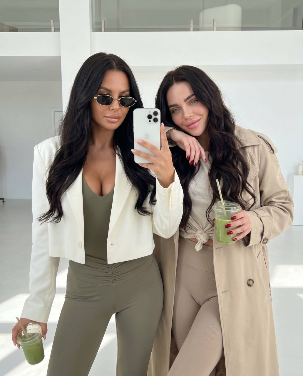 Old Money Besties Mirror Selfie