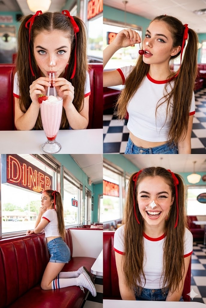 Retro Diner Influencer Photo Grid