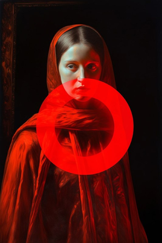 Eloquent red circle, surreal